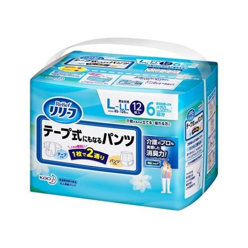 Kao Relief Adult Nappy Pants Size L-XL (12 Pack)