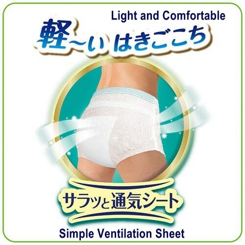 Unicharm Lifree Underwear Sensation Super Thin Adult Nappy Pants, Size M (60-85cm Waist), 600ml (4 Urinations), 22 Pieces β NDIS Eligible