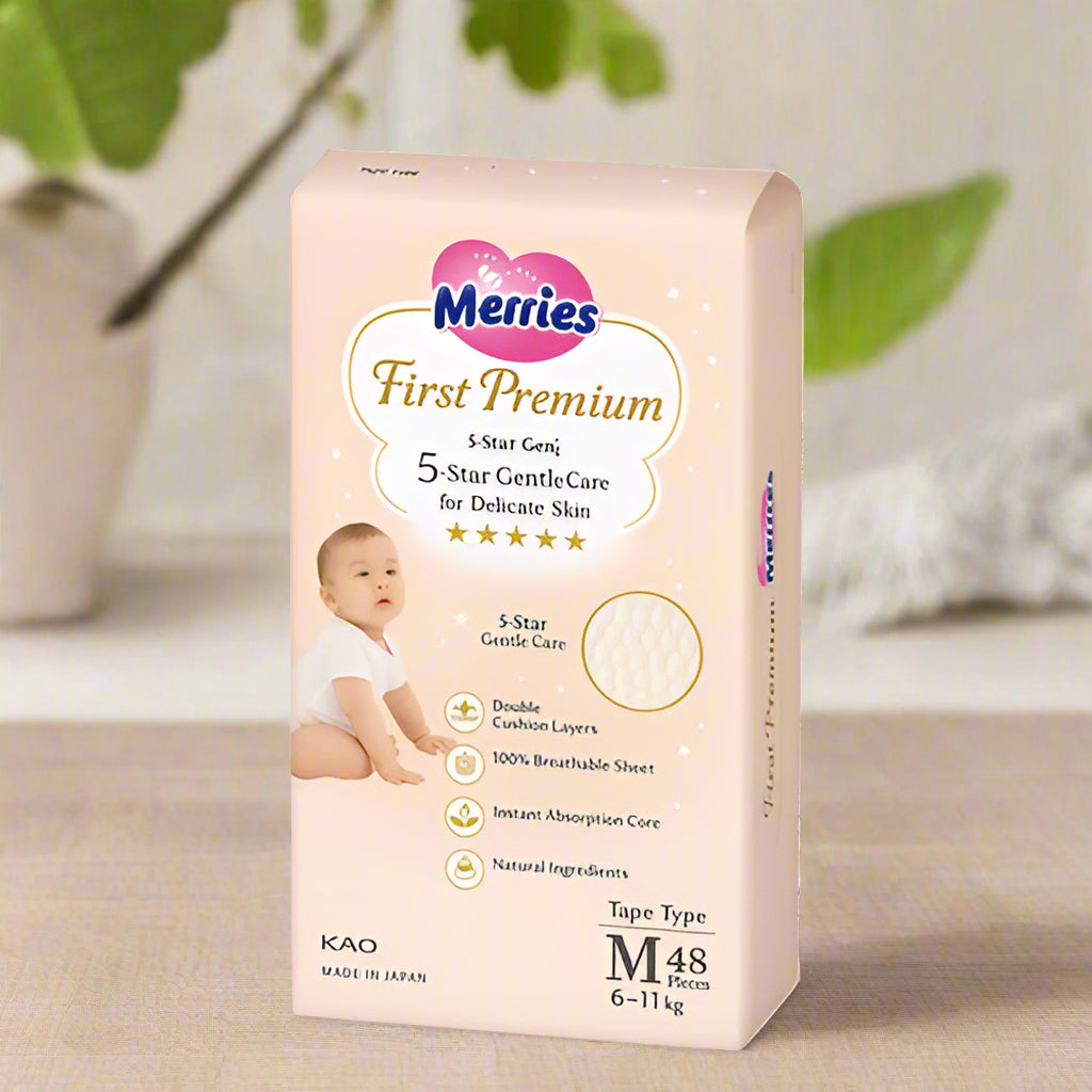 Merries First Premium Nappy Size M (6-11kg) - 48Pk
