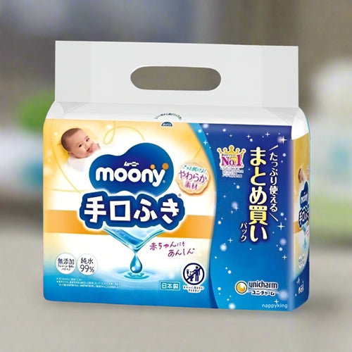 Unicharm Moony Hand & Mouth Wipes Refill Pack - 464 pack