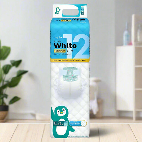 12-Hour Premium Nappies XL - 34 Pack (Nepia Whito)