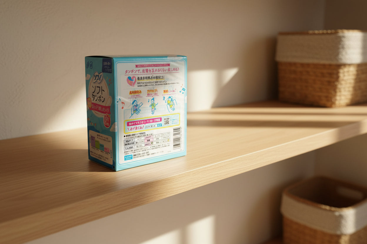 Sofy Soft Regular Tampons by Unicharm 34pk value pack – Japanese feminine hygiene product in clean pharmacy style setting