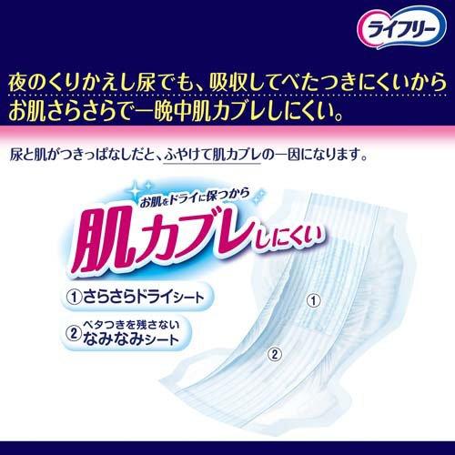 Unicharm Lifree Adult Night Pads – 22 Pieces, Wide 28cm x 60cm, Extra Absorbent (Up to 6 Urinations), Breathable & Skin-Friendly, Unisex