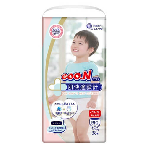 GOO.N Plus Skin Comfort Design Premium Baby Nappy Pants For Sensitive Skins