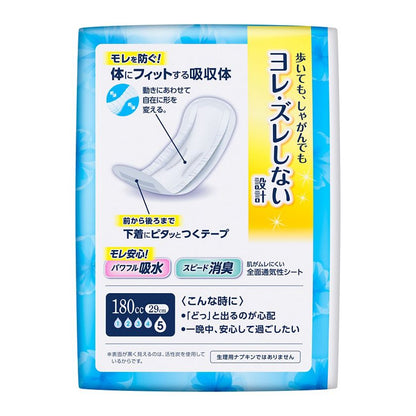Kao Relief Active Absorbent Incontinence 180cc Safe Fit & Comfort Pads 14 Sheets