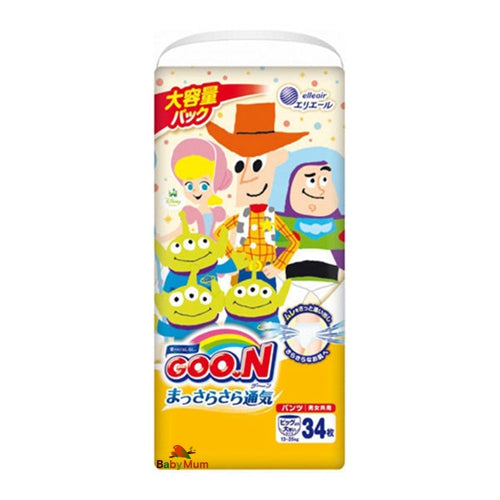 3-Pack GOO.N Disney Ultra Dry Smooth Ventilation Nappy Pants Size XXL for 13-25kg Babies 34Pk