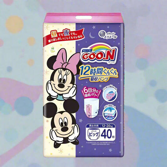 GOO.N Disney Baby Nappy Pants XL 12–20kg 40pcs, made in Japan, premium nappies with Disney prints