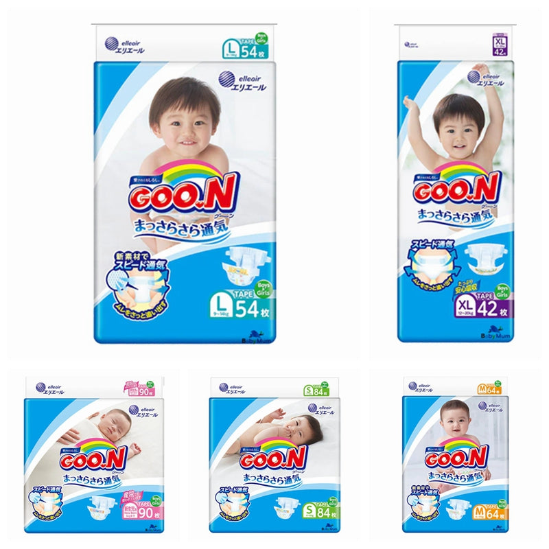 GOO.N Ultra Soft Vitamin E Nappies - Super Soft Dry Breathable and Hypoallergenic