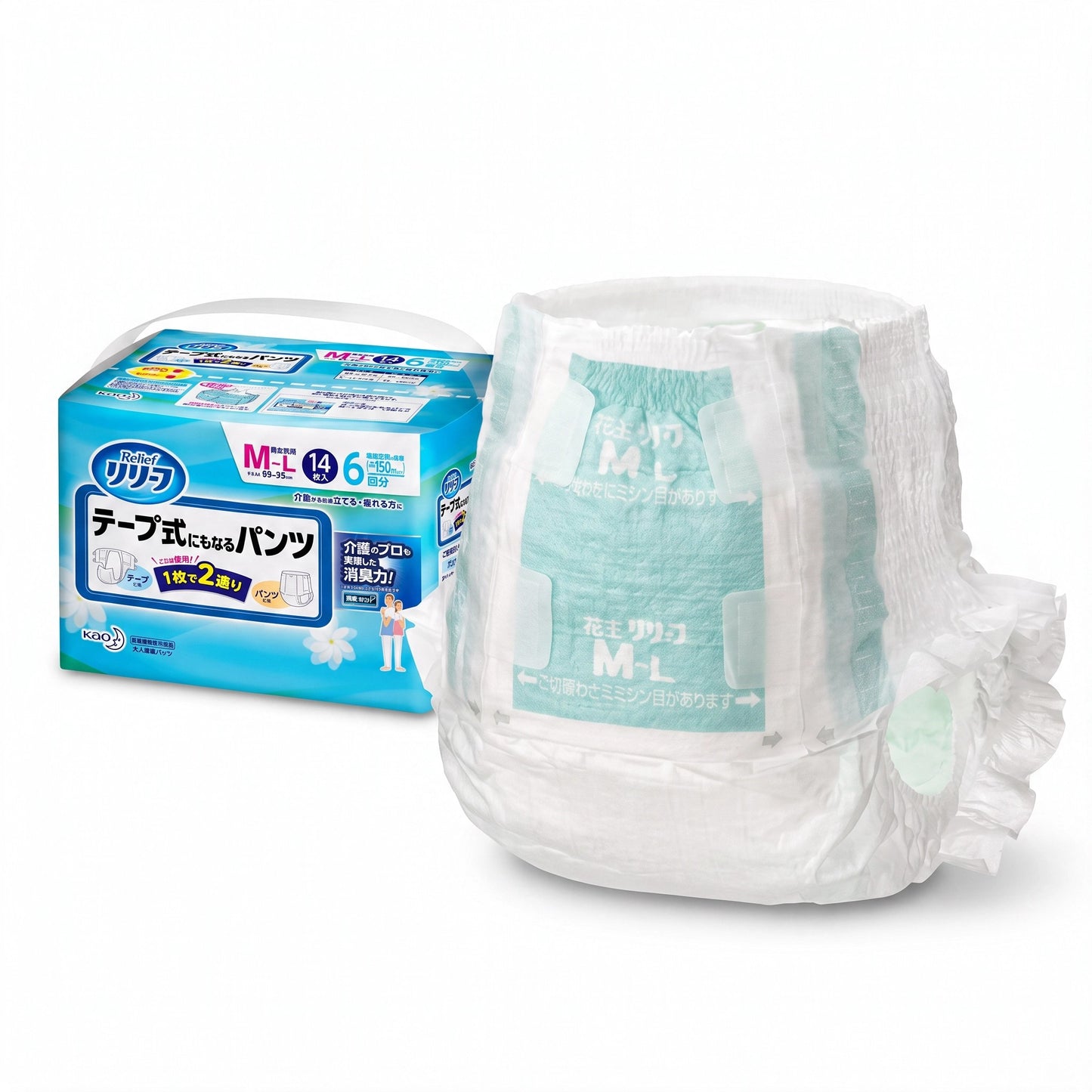 Kao Relief 2-in-1 Pull-Up & Tape Adult Pants – 1 Piece Trial Sample