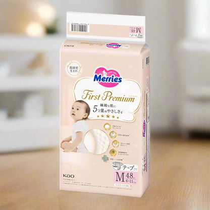 Merries First Premium Nappy Size M (6-11kg) - 48Pk