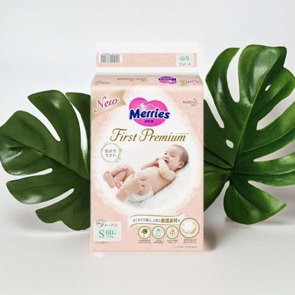 Merries First Premium Nappy Size S for 4-8kg Babies 60PK the Best for Your Baby