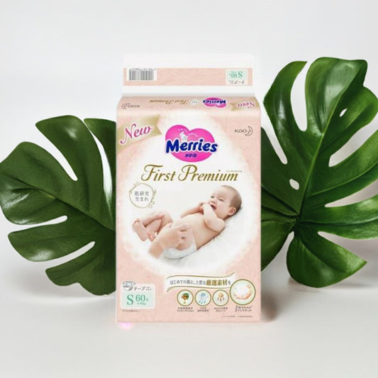 Merries First Premium Nappy Size S for 4-8kg Babies 60PK the Best for Your Baby