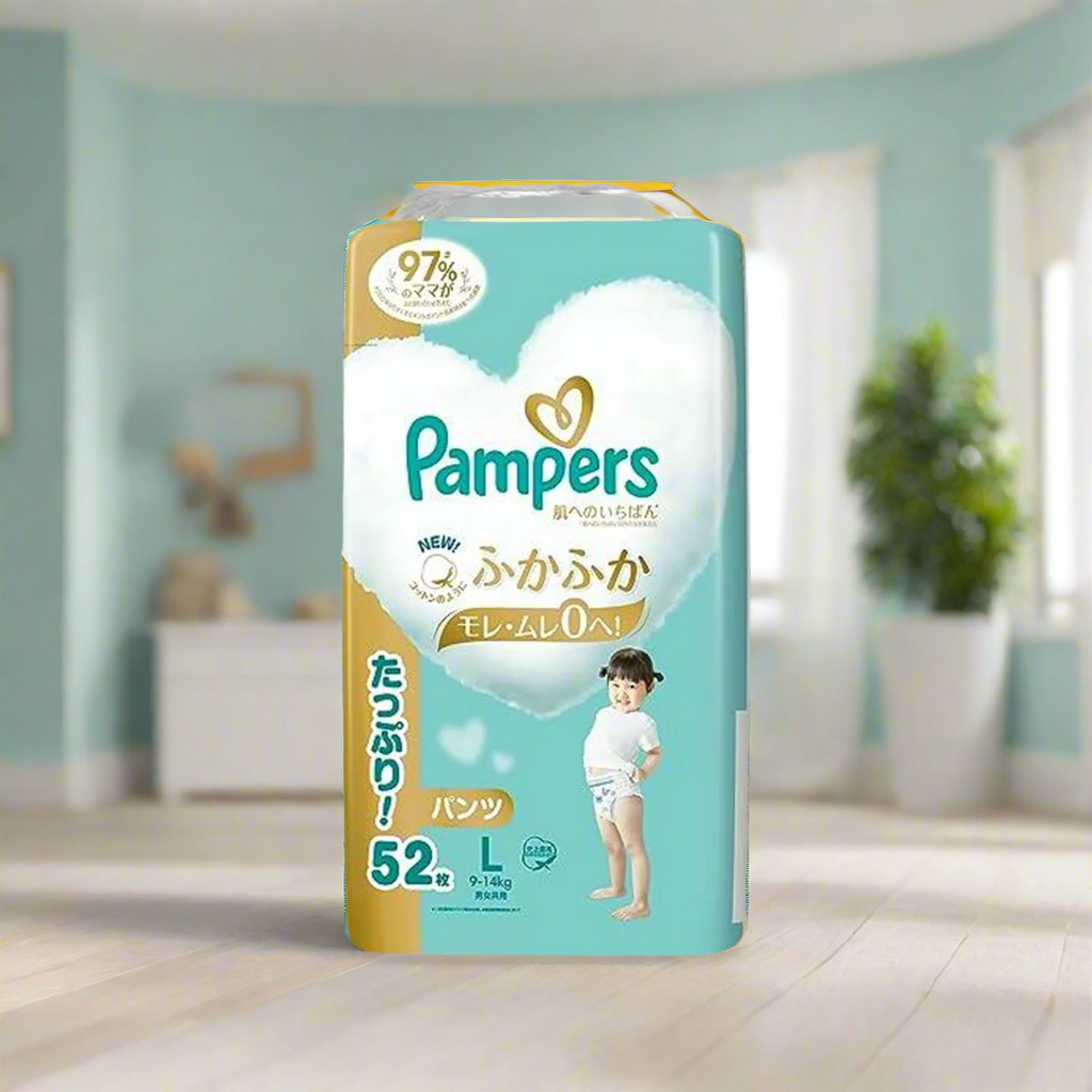 Pampers Premium Unisex Pants Size L for 9-14kg Babies Super Jumbo Pack 52 Pieces – Save More Per Piece