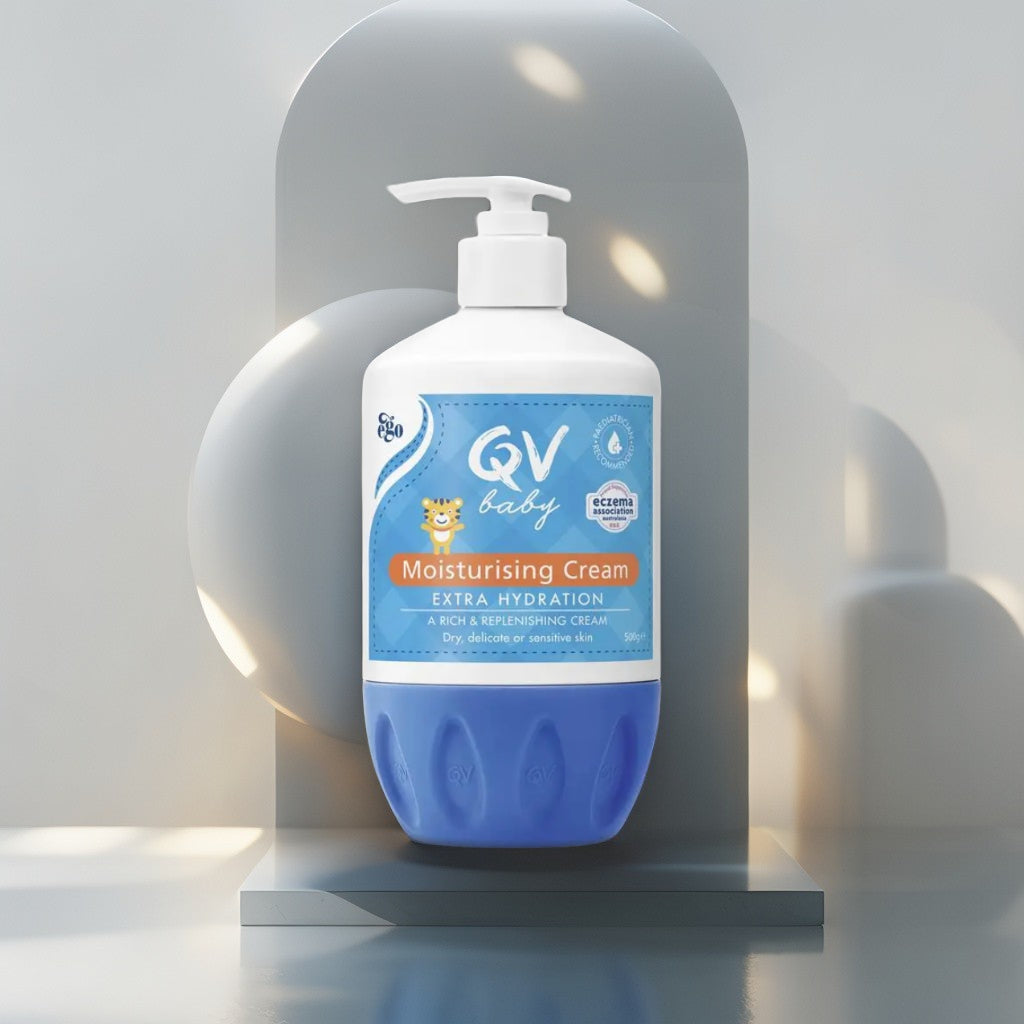 QV Baby Moisturising Cream 500g — For Nappy Rash, Dry Skin & Eczema | Fragrance Free