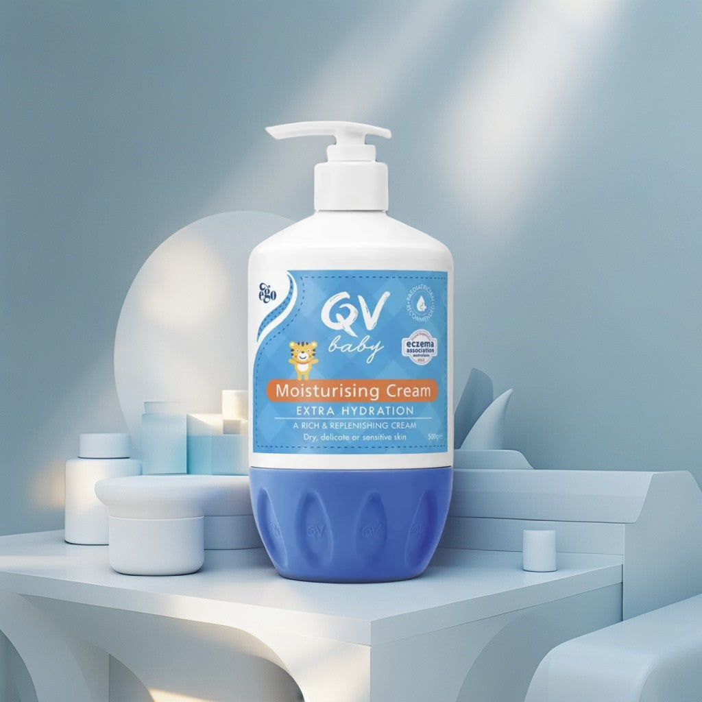 QV Baby Moisturising Cream 500g — For Nappy Rash, Dry Skin & Eczema | Fragrance Free