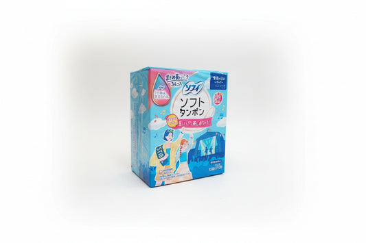 Sofy Soft Regular Tampons 34 Pack Value Pack by Unicharm Japan – discreet Japanese tampons Australia white background product image