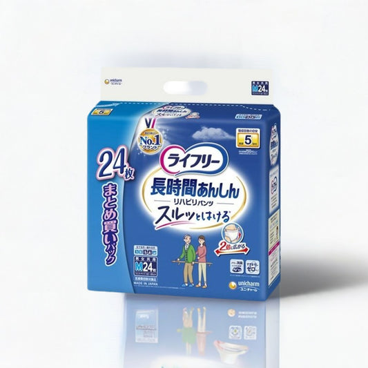 Unicharm Lifree Rehabilitation Pants Size M 24 Pack Japanese Adult Pull-Up Pants Australia