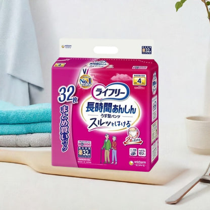 Unicharm Lifree Adult Nappies Slim Pants Size S - 32 Pack